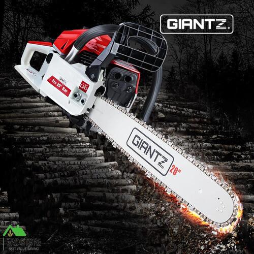 Giantz Petrol Chainsaw Commercial E-Start 20'' Bar Pruning Chain Saw Handle