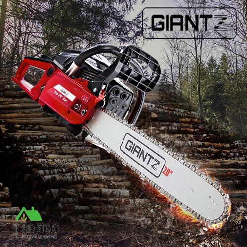 RETURNs Giantz 52 CC Petrol Chainsaw Commercial E-Start 20 Bar Pruning Chain Saw Top