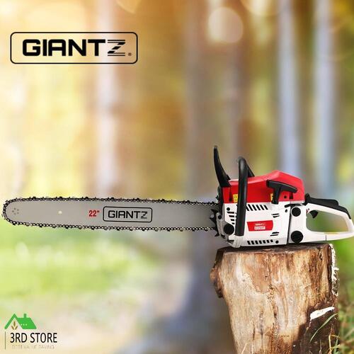 Giantz 62cc Petrol Commercial Chainsaw 22" Bar E-Start Tree Chain Saw 5.2HP