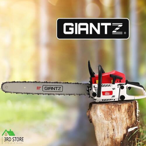 Giantz 62cc Petrol Commercial Chainsaw 22" Bar E-Start Tree Chain Saw 5.2HP