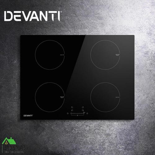 Devanti Electric Induction Cooktop 70cm Ceramic 4 Zones Stove Cook Top Hot Plate 7000W