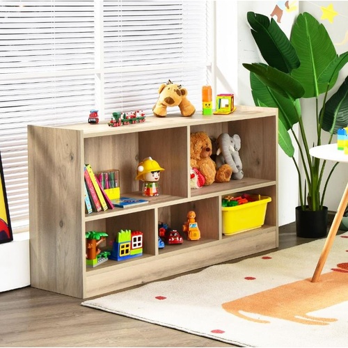 Bookcase and Toy Storage with 5 Compartments for Kids