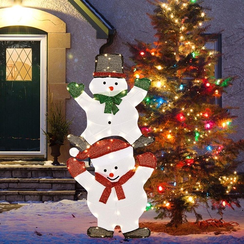 LED Christmas Light Snowman &Santa Xmas Decor Outdoor Home Garden Yard Sign 1.4M