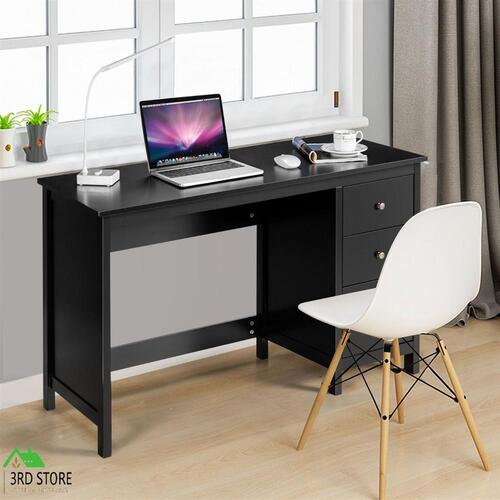 3-Drawer Computer Desk w/ Spacious Desktop Home Office 120cm Black