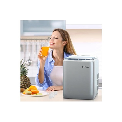 RETURNs 2.6L Portable Ice Maker 20KG Ice Cube Machine w/Scoop Home Countertop Pu