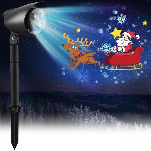 Christmas Projector Light LED Projection Lamp with Lawn Stake & 3 LED Lights