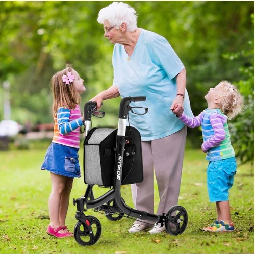 Aluminum Rollator Mobility Walker Adjustable Walking Frame Seniors w/Hand Brake