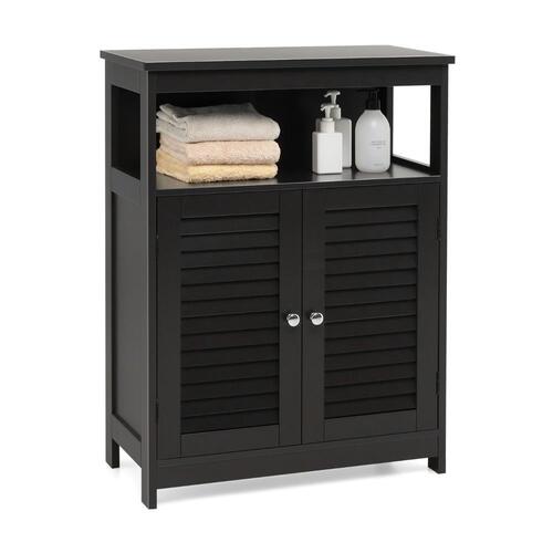 RETURNs Storage Cabinet with Lamellar Doors and Shelf for Bathroom