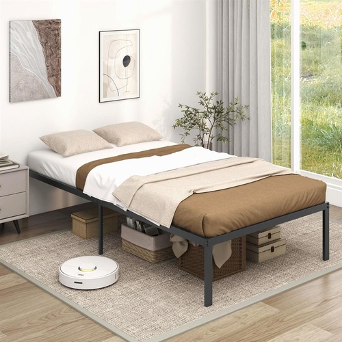 Single Size Metal Platform Bed Frame with Under Bed Storage