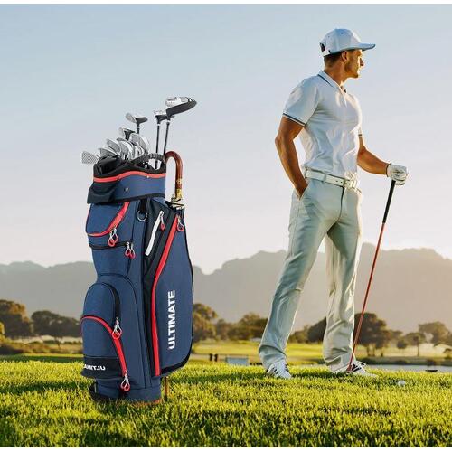 RETURNs Golf Stand Cart Bag w/14 Way Dividers Rain Hood Cooler Bag 8 Pockets