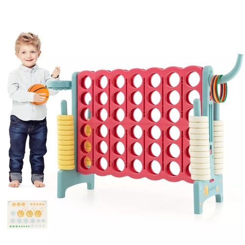 Jumbo 4-to-Score 4 in A Row Giant Game Set W/Stickers for Kids Adults Blue