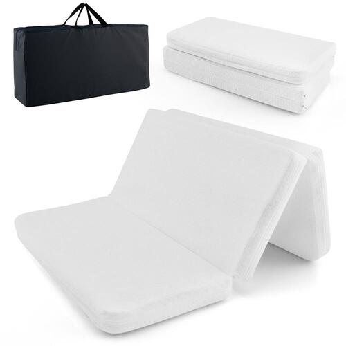 Tri-Fold Baby Portacot Portable Play Mattress Pad w/Carry Bag 97 x 68 cm