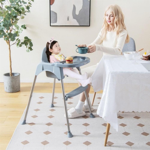 RETURNs Baby High Chair 4-in-1 Convertible Infant Feeding Highchair w/ Adjustable Legs