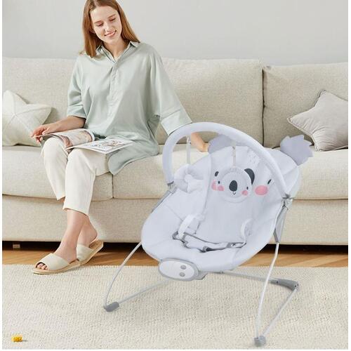 Portable Baby Bouncer Infant Rocker Seat with Detachable Toy Bar for 0-6 Months