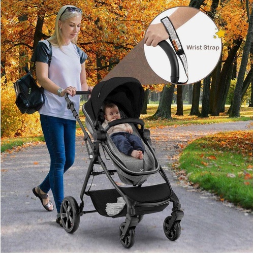 Folding Infant Stoller with Adjustable Canopy and Backrest for Kids