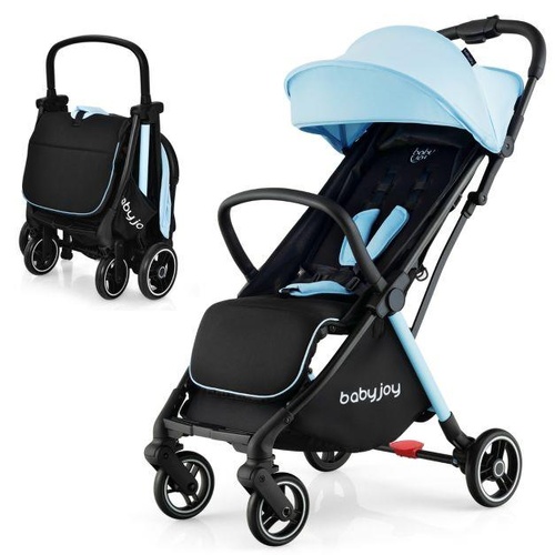 RETURNs Folding Infant Stoller with Adjustable Canopy and Backrest for Kids Blue
