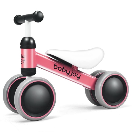 Baby Balance Bike Toddler Ride On Toy Indoor Outdoor w/4 Wheels for 1-2 Years