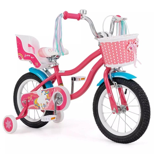 14" Kids Bike Ride On Bicycle Training Wheels w/Basket 3-5 Years