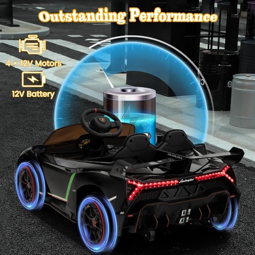 RETURNs Licensed Lamborghini 4WD Kids Ride-on Sports Car for Kids-Black