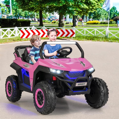RETURNs 12V 2-Seater Kids Ride On Car  with Light Music &amp; Electric Remote Control-Pink