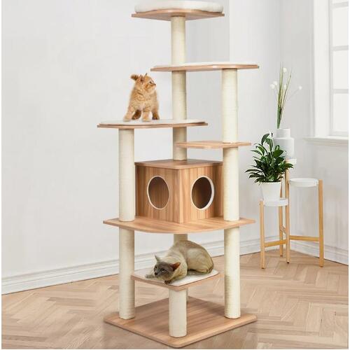 Cat Tree Scratcher Tower Kitten Condo House Activity Center Scratching Posts