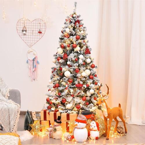 Artificial Christmas Tree LED Lights Room Decoration 180cm 600 Tips 250 LED Snow