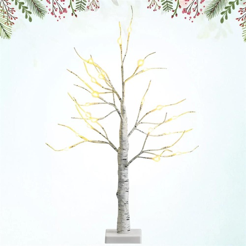 Christmas Tree LED Tabletop Artificial Birch Twig Tree Xmas Home Decor White