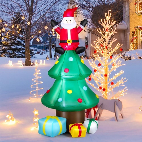 2.1M Christmas Inflatable Tree Santa Xmas Decoration LED Lights Blower Outdoor