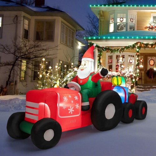 270CM Long Christmas Inflatable Truck with Santa Claus & Gifts Lighted Outdoor
