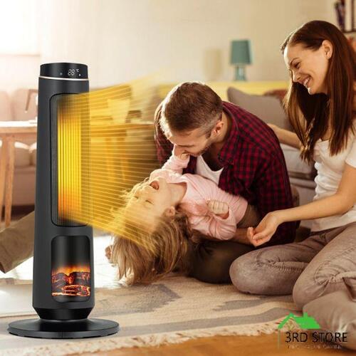 RETURNs 2500W PTC Electric Space Heater with 3D Realistic Flame & 3 Modes