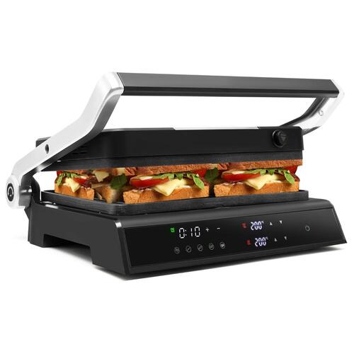 2000W Electric Panini Press Grill 3-in-1 Grill w/180 Degree Opening Design