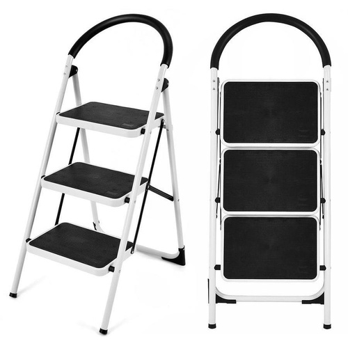 RETURNs Foldable 3 Step Ladder Multi-purpose Step Stool Non Slip Household Office Home