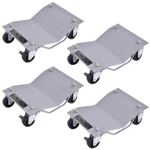 RETURNs 4PC Set Tire Wheel Dolly 2720 kg Vehicle Car Auto Repair Moving Diamond Gray