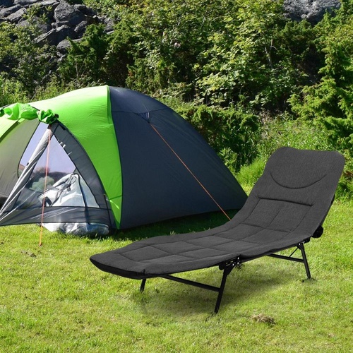 Folding Camping Bed Cot Reclining Chair Beach Single Portable Outdoor