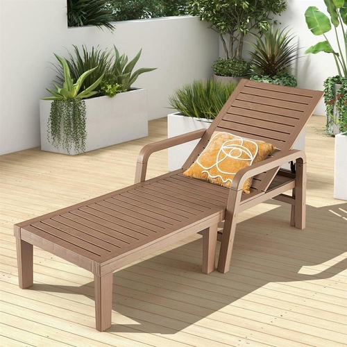 RETURNs Outdoor Sun Lounge Recliner Waterproof Beach Chair Adjustable Patio Chaise Garde