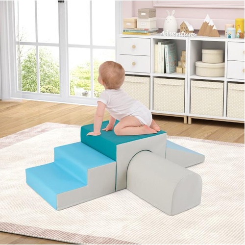 4-Piece Climb and Crawl Foam Block Play Set for Infant Baby