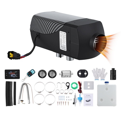 Giantz Diesel Air Heater 12-24V 2KW LCD Display Remote Control for Car Bus RV Indoor Black