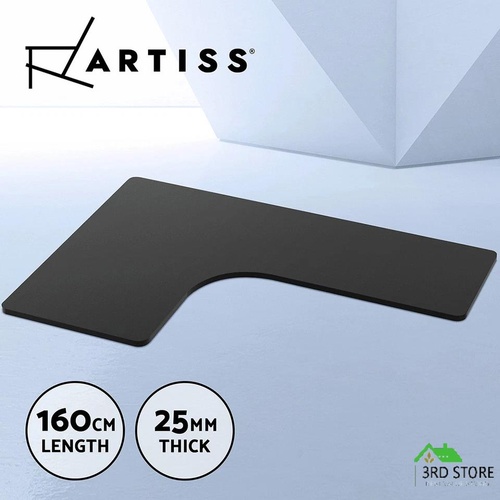 Artiss Standing Desk Top L-shape Motorised Sit Stand Desks Black 160CM