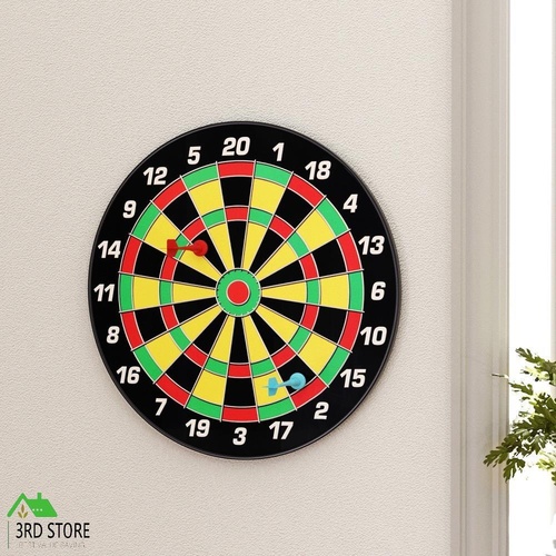 16" Dartboard Dart Board with Magnetic Darts Kids Toy Gift Family Party Game