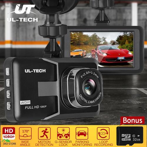 Car Dash Camera Cam 1080P HD Car Recorder DVR Video Vehicle Carmera 32GB UL-TECH