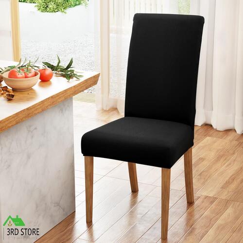 Artiss Dining Chair Covers 6x Slipcovers Spandex Stretch Banquet Wedding Black