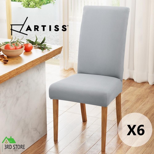 Artiss Dining Chair Covers 6x Slipcovers Spandex Stretch Banquet Wedding Grey