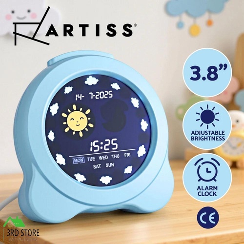 Artiss 3.8" Digital Day Clock Calendar Alarm LCD Display Blue