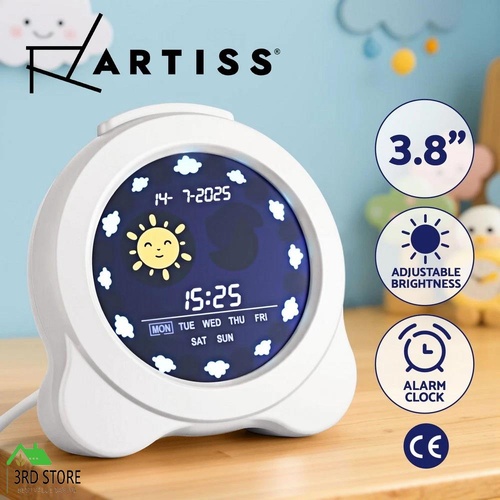 Artiss 3.8" Digital Day Clock Calendar Alarm LCD Display White
