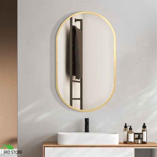 Yezi Wall Mirror Bathroom Decor Vanity Haning Makeup Mirrors Frame Gold Oval