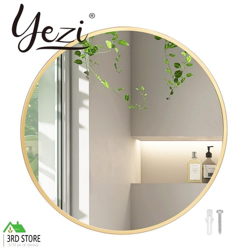Yezi Wall Mirror Bathroom Makeup Mirrors Large Round Vanity  Decor Frame 70cm