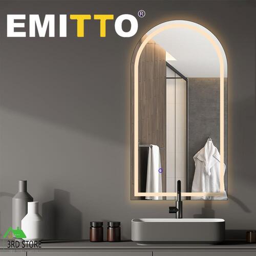 EMITTO LED Wall Mirror Arch Anti-fog Bathroom Mirrors Makeup Light 50x90cm