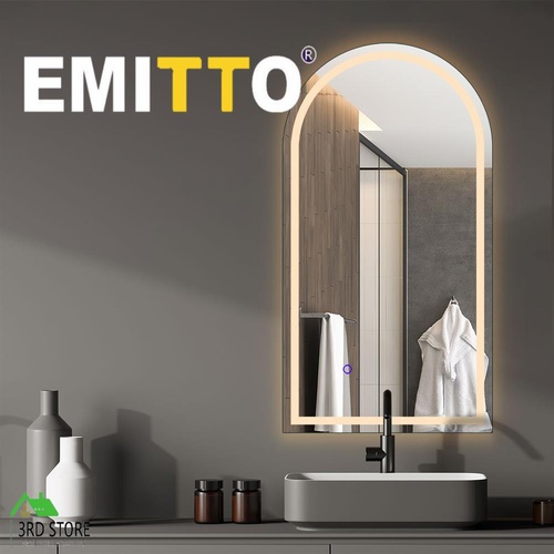 EMITTO Arch Wall Mirror  LED Lighted Anti-fog Bathroom Makeup 60x100cm