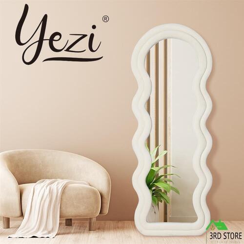 Yezi Full Length Mirror 1.6m Floor Standing Flannel Wavy Framed Dressing Makeup
