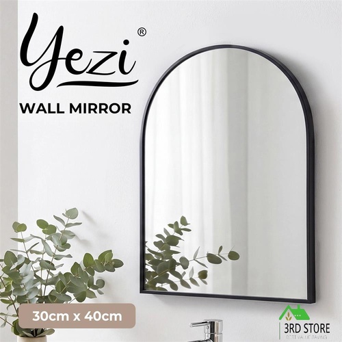 Yezi Wall Mirror Vanity Mounted Tempered Glass Aluminium Frame Bathroom Bedroom